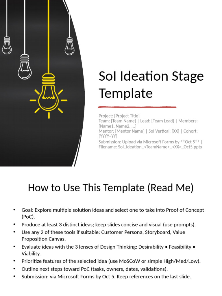 SoI Ideation Stage Template Guide | PDF