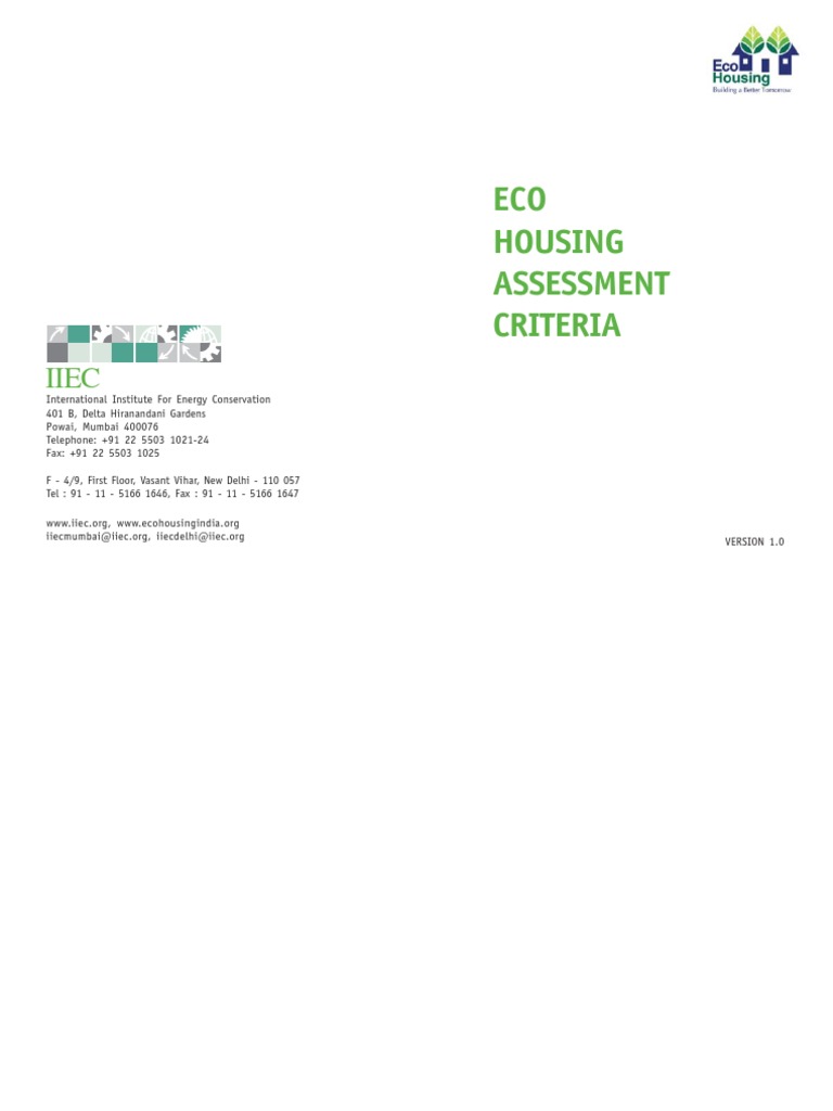 Eco-Housing Assessment Criteria India | PDF