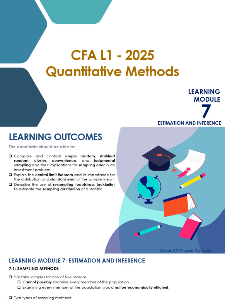 CFA L1 2025: Sampling Methods Guide | PDF | Resampling (Statistics ...