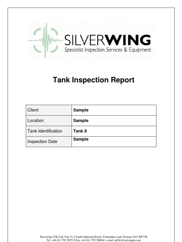 Tank 8 Quality Inspection Summary | PDF | Science & Mathematics ...