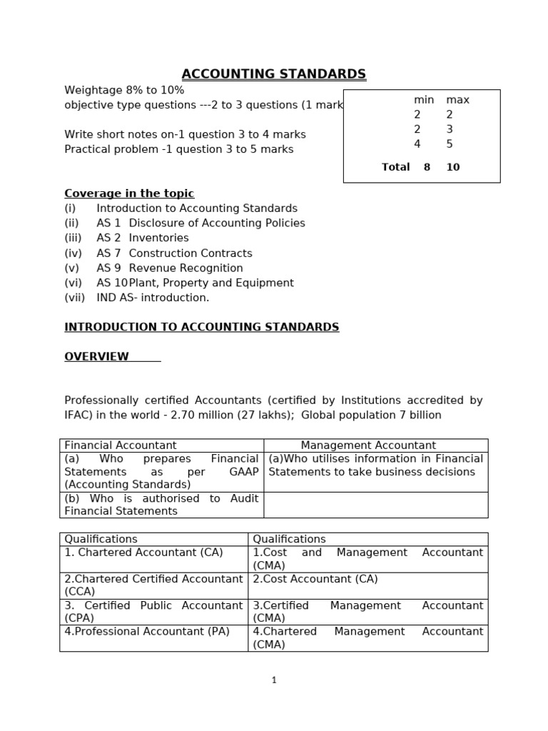 Overview of Accounting Standards | PDF | International Financial ...