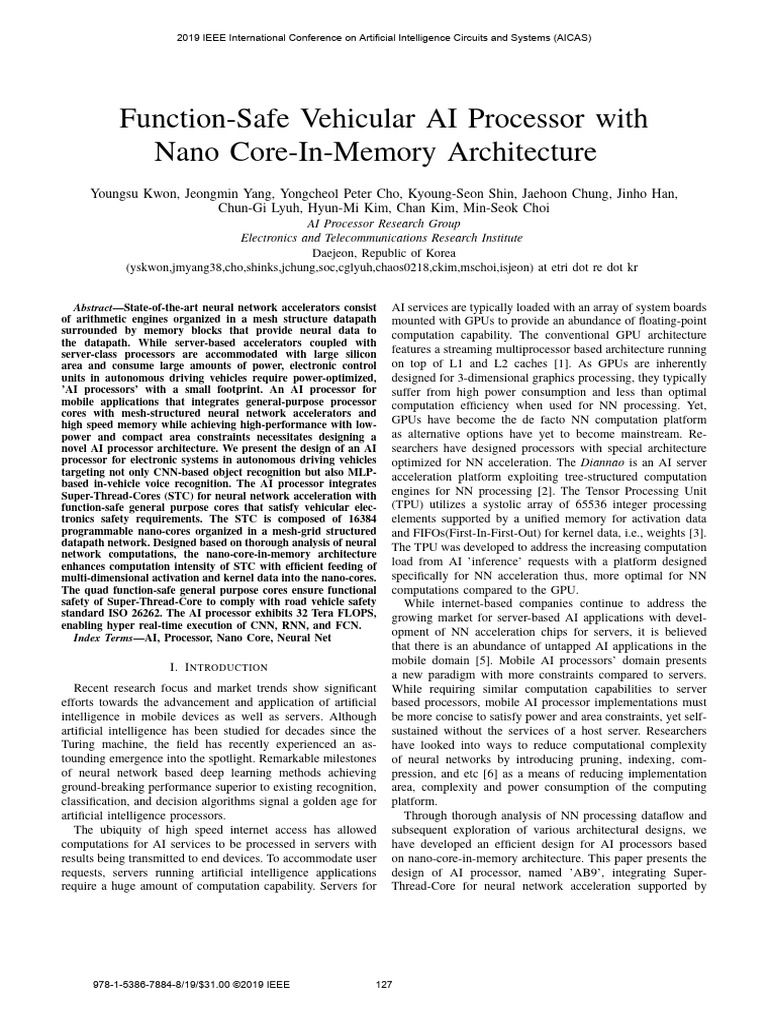 Function-Safe AI Processor for Vehicles | PDF | Central Processing Unit ...