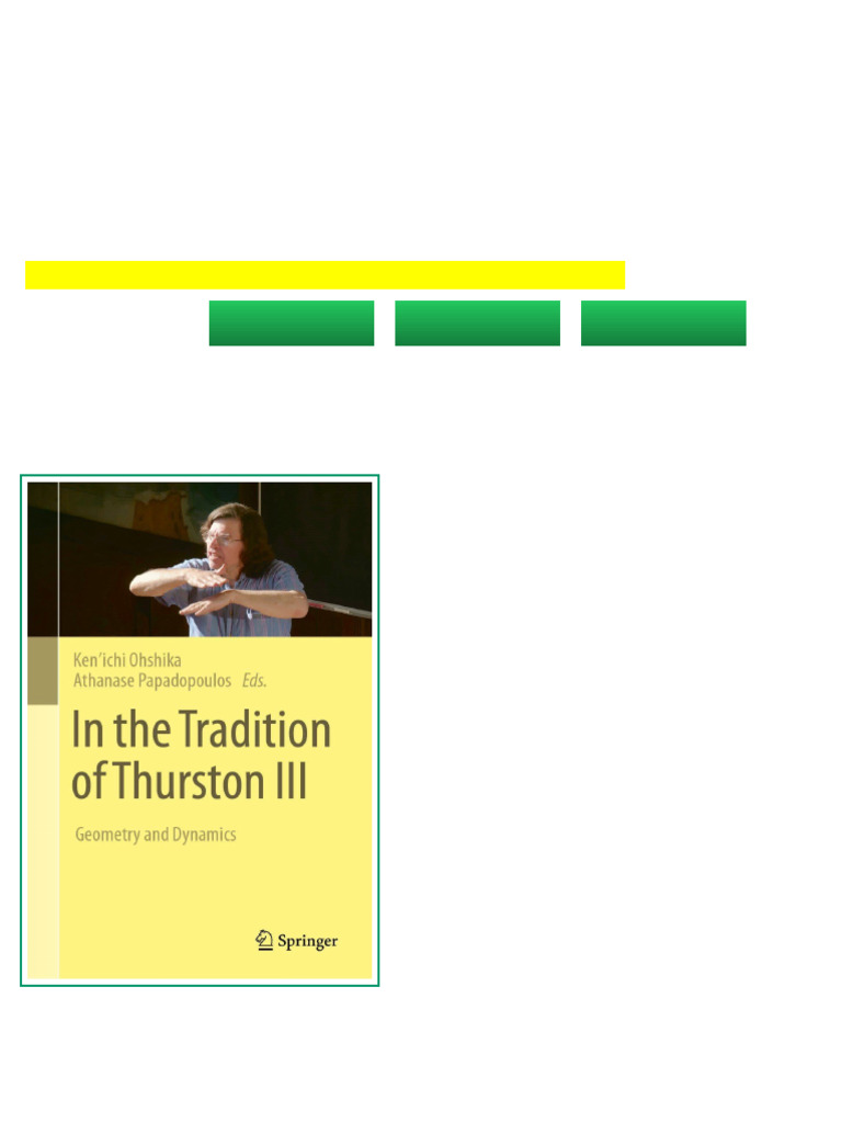(Ebook) in The Tradition of Thurston III Geometry and Dynamics by ...