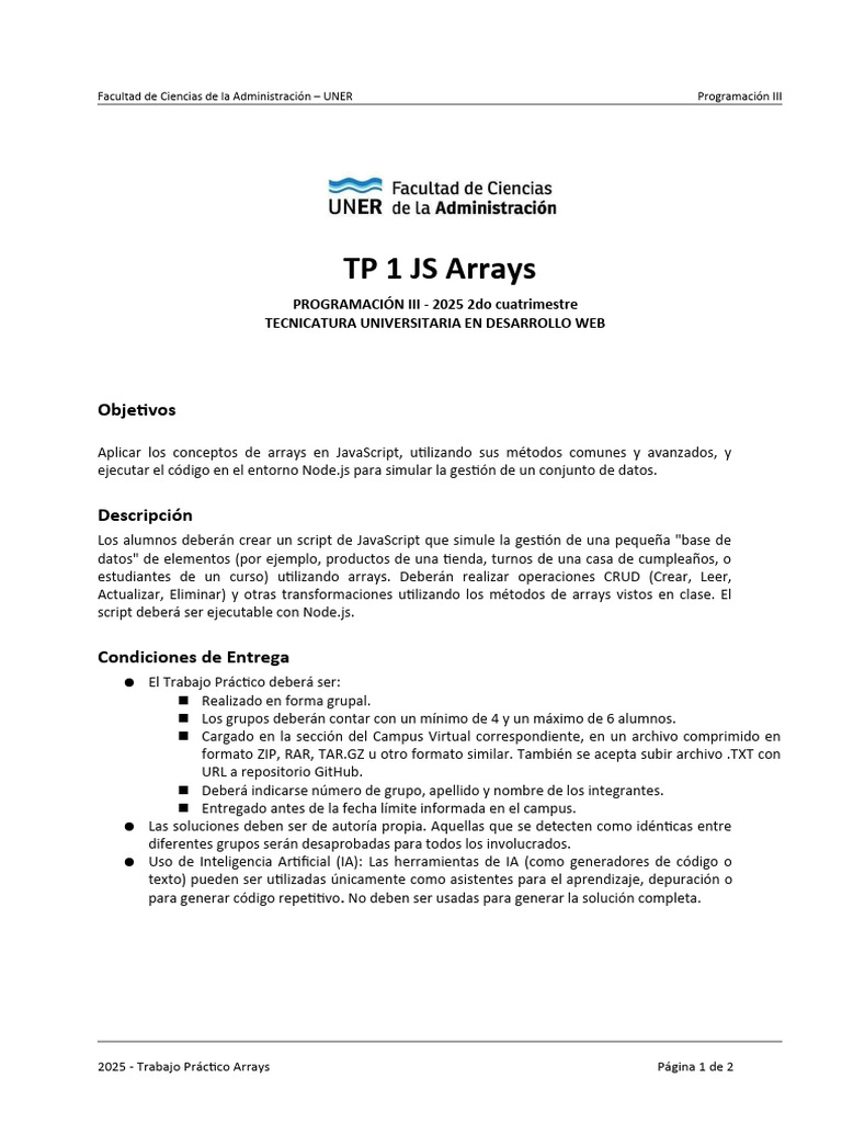 TP 1 JavaScript | PDF | Script Java | Programación de computadoras