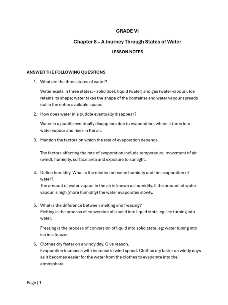 Understanding Water States and Cycle | PDF | Water | Water Vapor