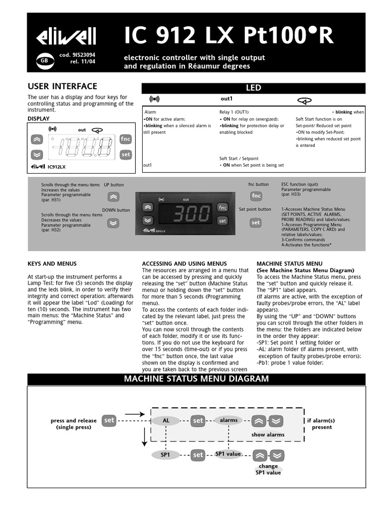 IC 912 LX Controller User Interface Guide | PDF | Menu (Computing ...