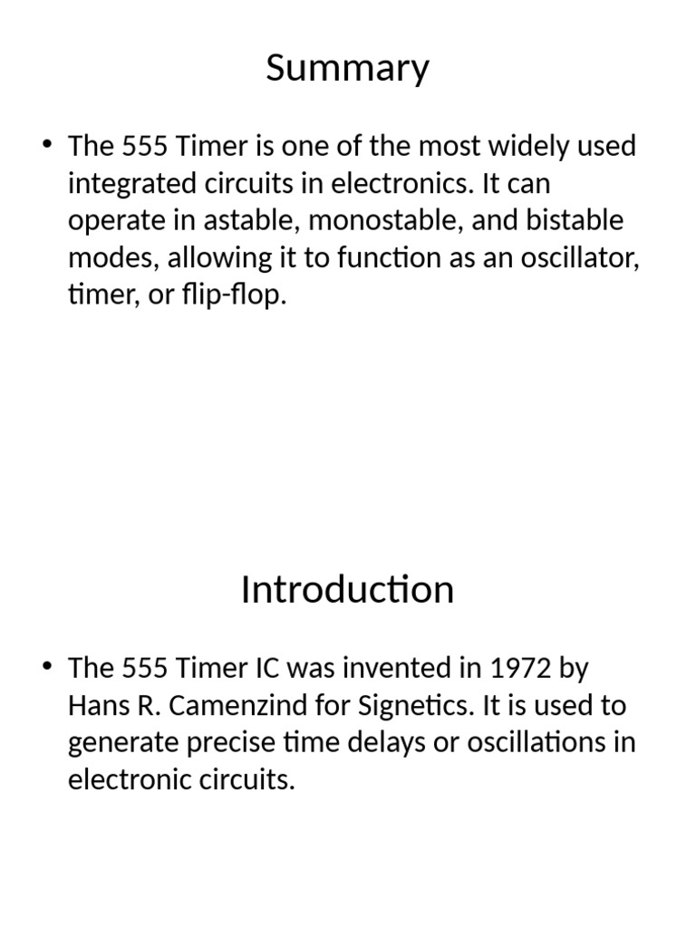 Understanding the 555 Timer IC | PDF