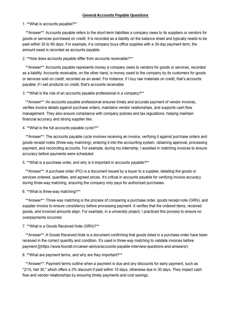 AP Q-A | PDF | Accounts Payable | Accounting