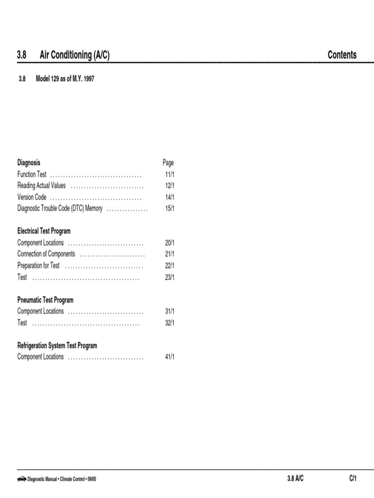 A/C Diagnosis Guide for Model 129 | PDF | Air Conditioning | Electrical ...