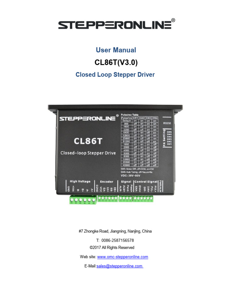 CL86T Closed-Loop Stepper Driver Manual | PDF | Electric Motor | Power ...