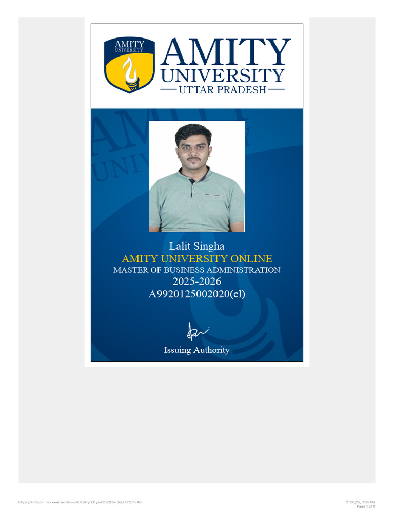 Amity Online Pdf
