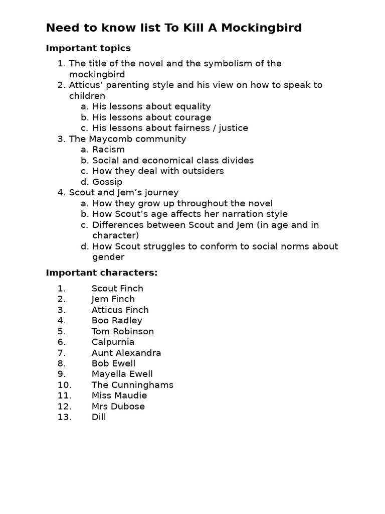 Need To Know TKAMB | PDF