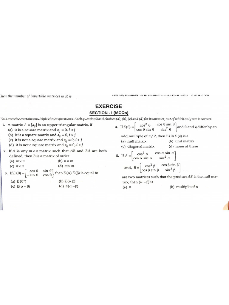 Matrix RD - Exercise & Test | PDF
