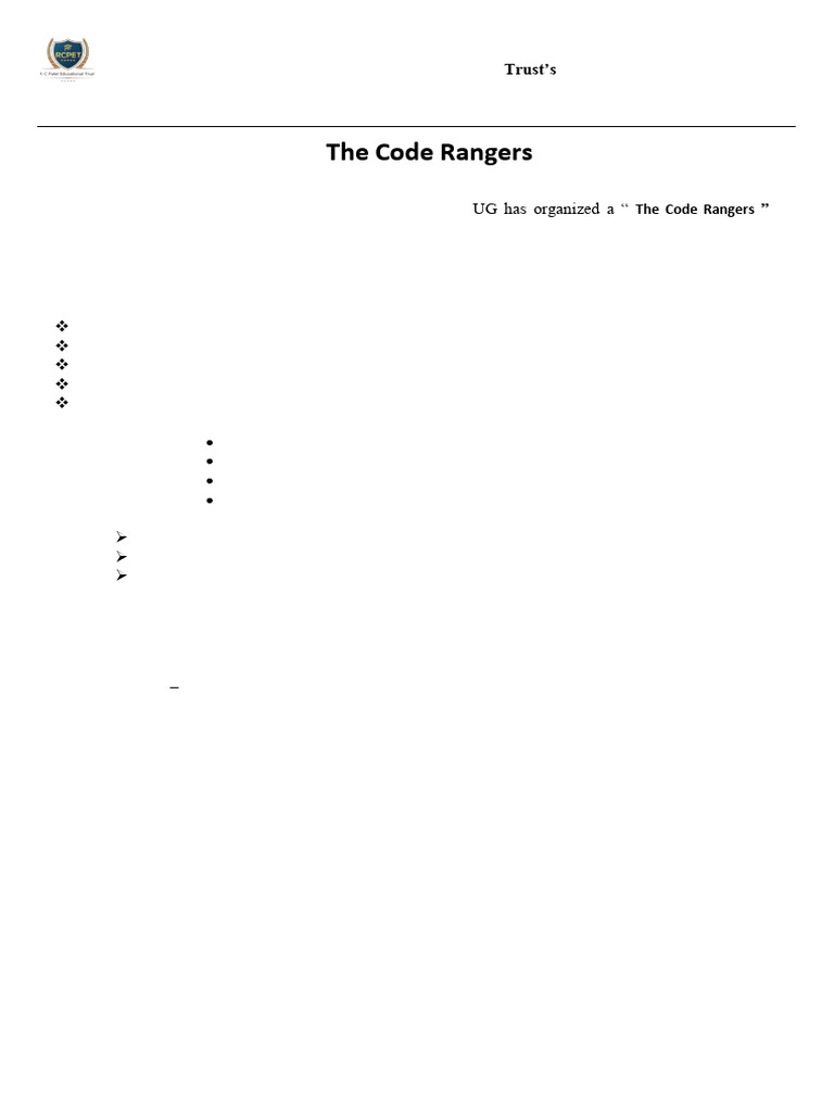 The Code Rangers: Institute of Management Research and Development | PDF