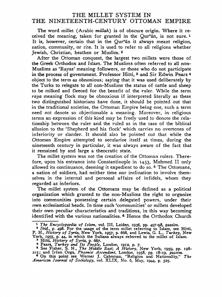 Understanding the Ottoman Millet System | PDF | Ottoman Empire