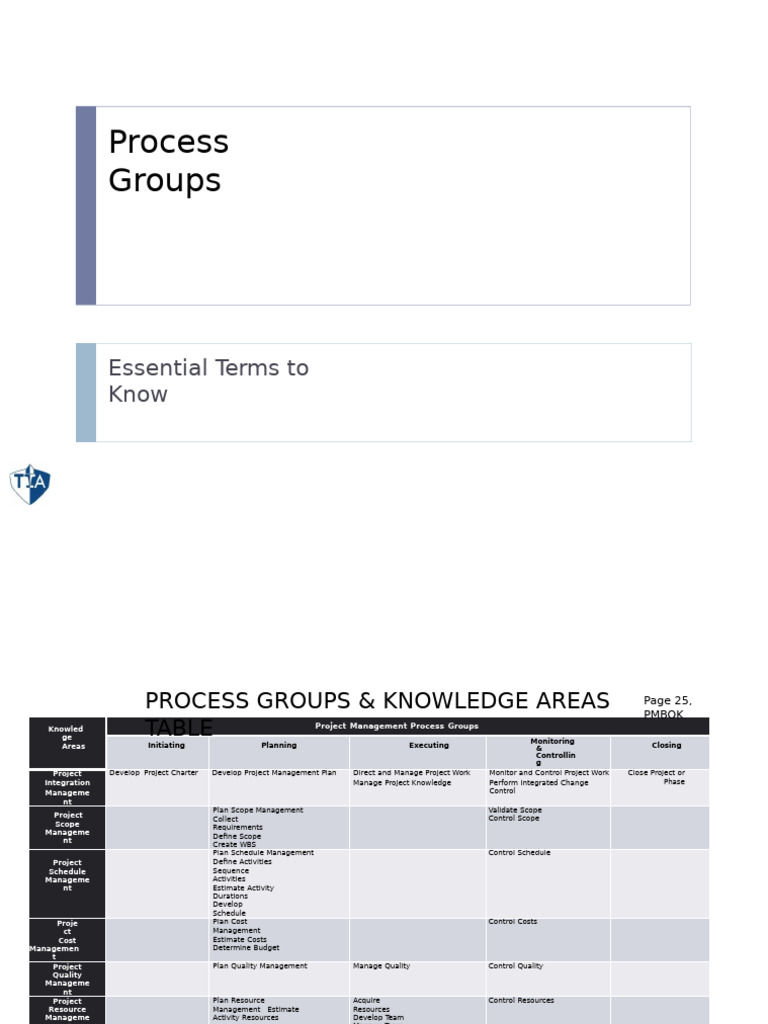Project Management Process Groups Guide | PDF | Project Management ...