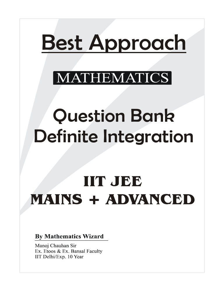 Definite Integration Question Bank for IIT JEE | PDF | Trigonometric ...