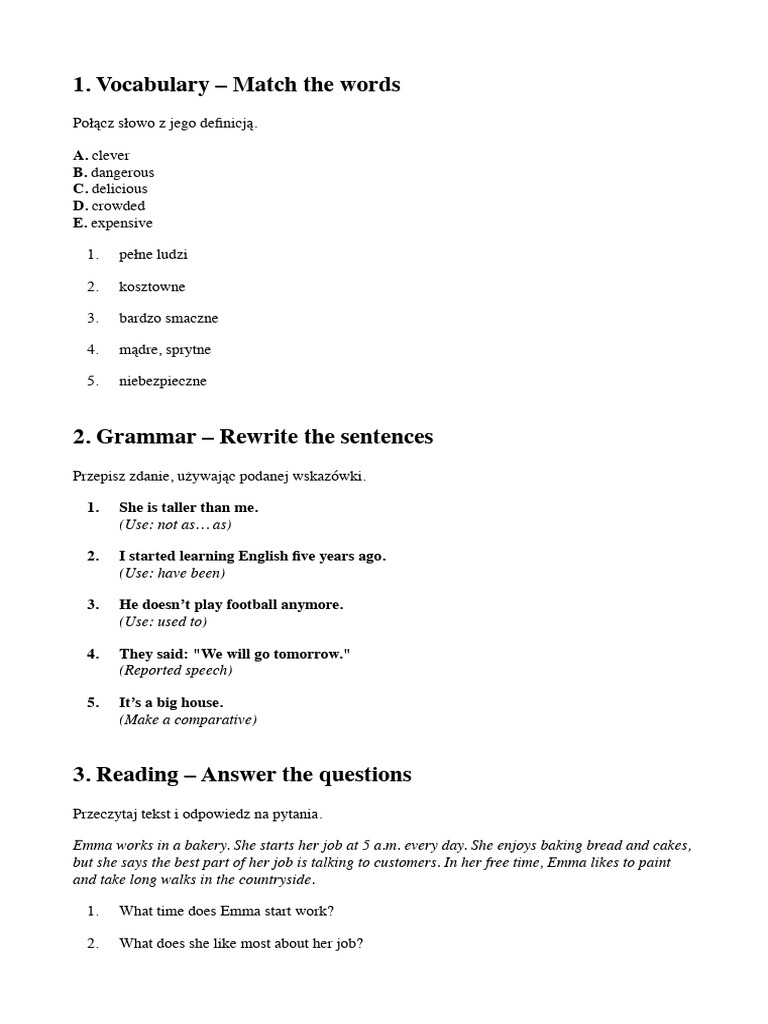 English Language Practice Exercises | PDF