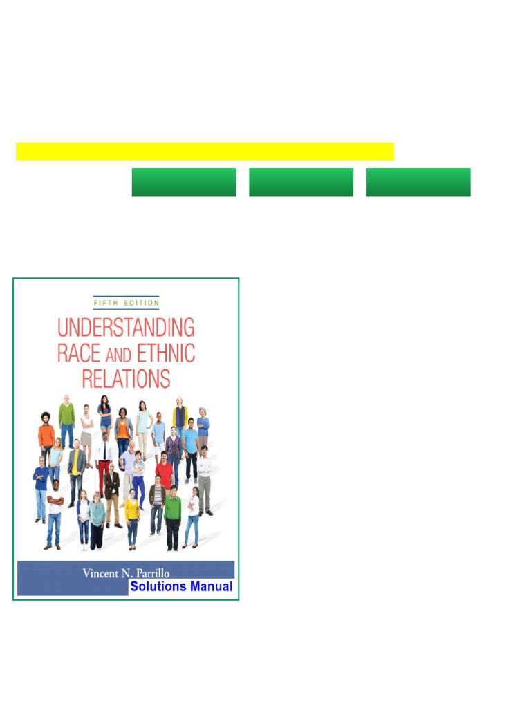 Understanding Race and Ethnic Relations 5th Edition Parrillo Solutions ...