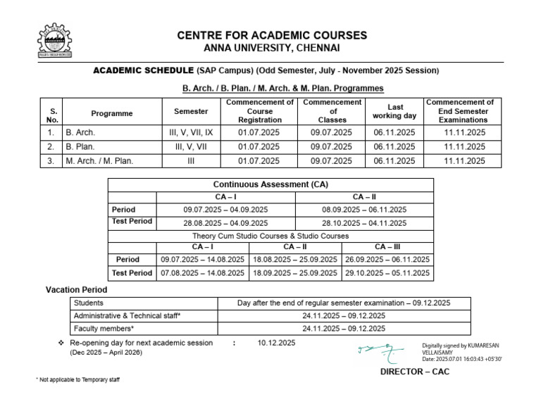 Academic Schedule Jul Nov 2025 SAP | PDF | Academic Degree | Higher ...