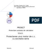 Proiectarea Unui Motor de C.C Cu Excitatie Serie