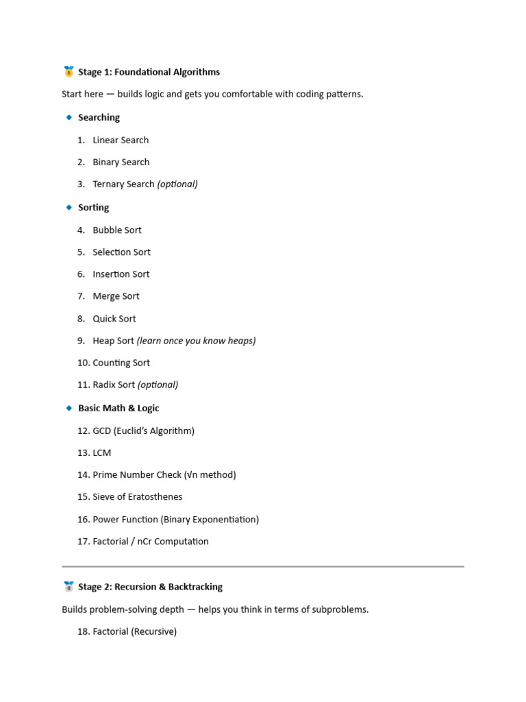 Essential Algorithms for Coding Mastery | PDF | Combinatorics ...