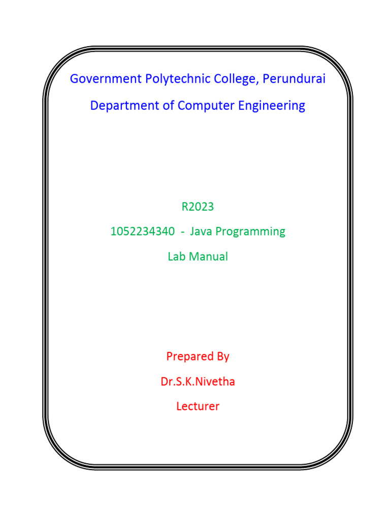 Java Programming Lab Manual Exercises | PDF | Fahrenheit | Computing