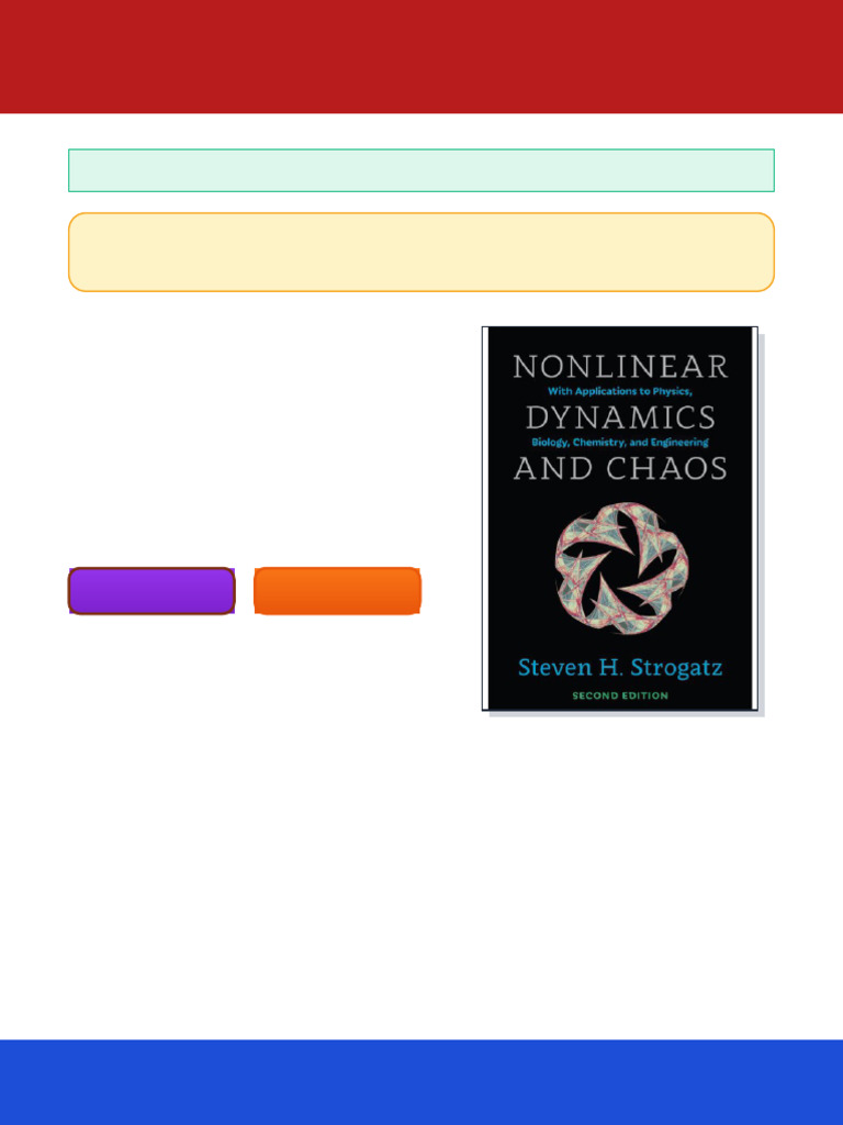 Nonlinear Dynamics and Chaos: With Applications To Physics, Biology ...