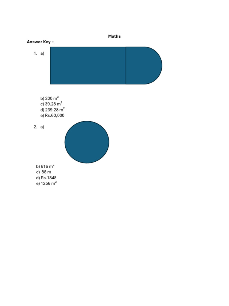 Maths Worksheet-19 Answer Key | PDF
