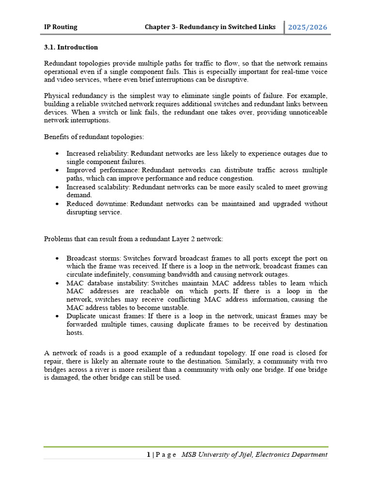 Redundancy in Switched Network Links | PDF | Computer Network | Computing