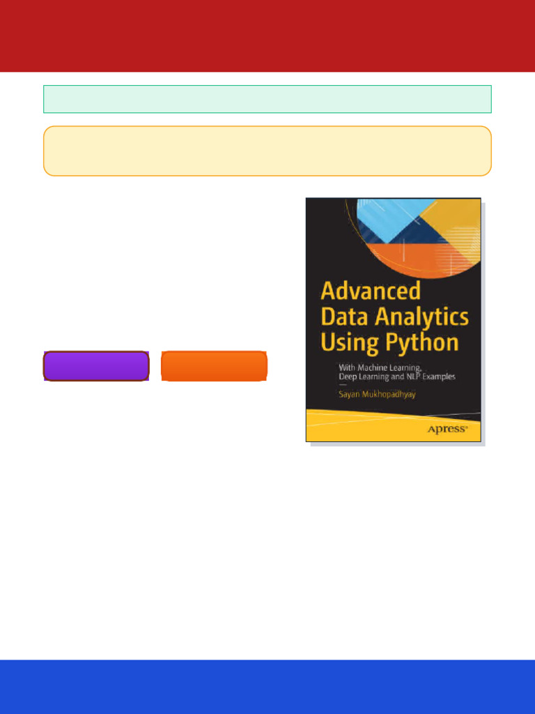Advanced Data Analytics Using Python: With Machine Learning, Deep ...