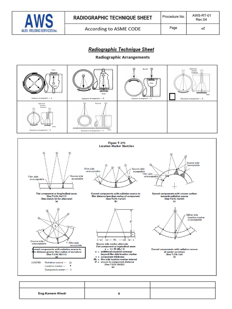 Radiographic Technique Sheet AWS-RT-01 | PDF