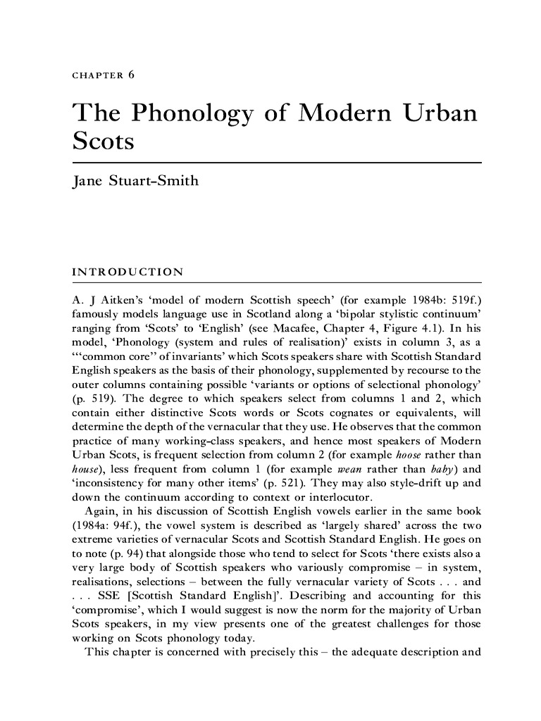 The Edinburgh Companion To Scots - (6 The Phonology of Modern Urban ...