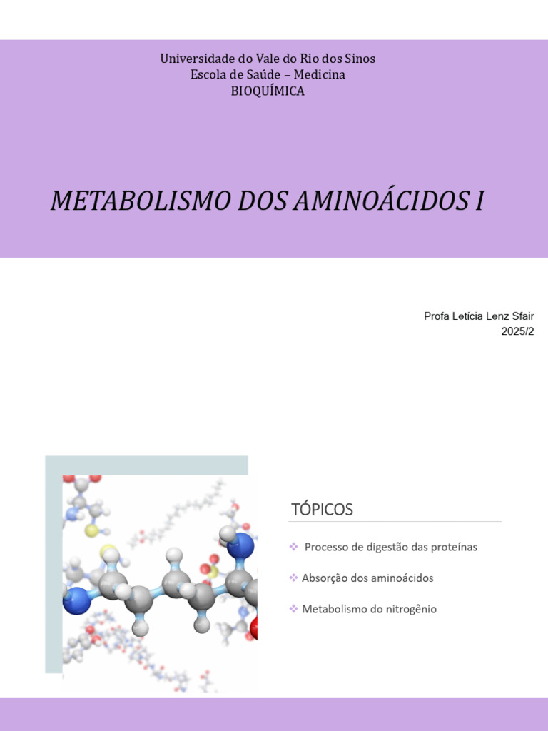 Metabolismo de Aminoácidos e Digestão | PDF | Digestão | Proteínas