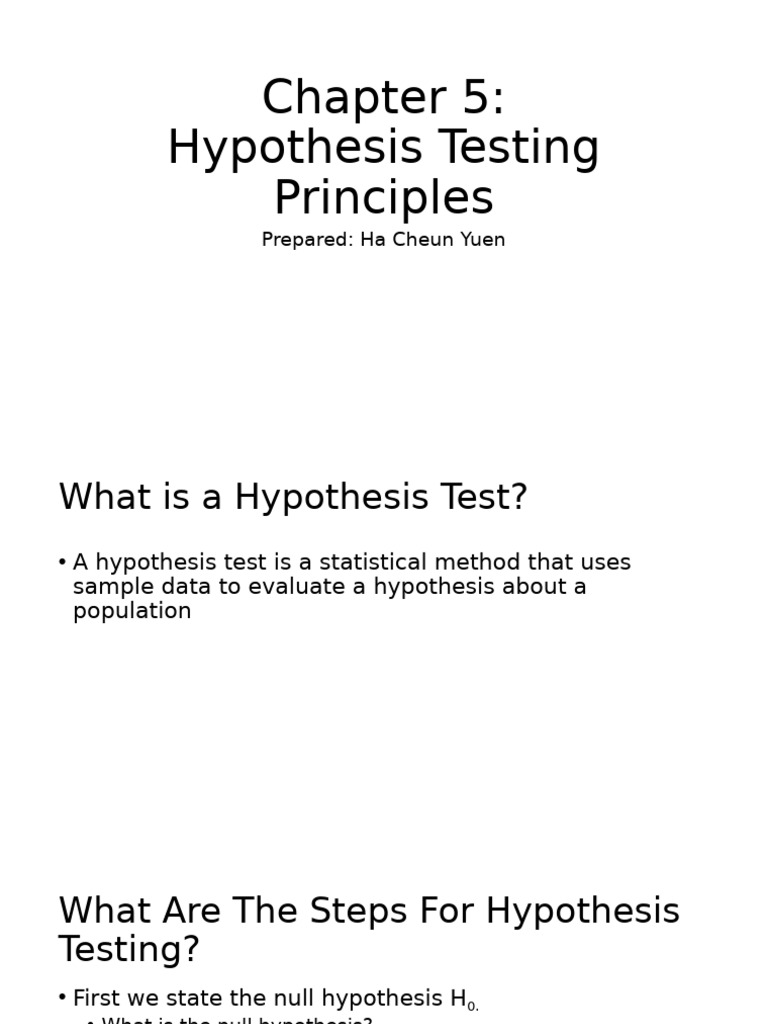 Hypothesis Testing Principles Explained | PDF | Statistical ...
