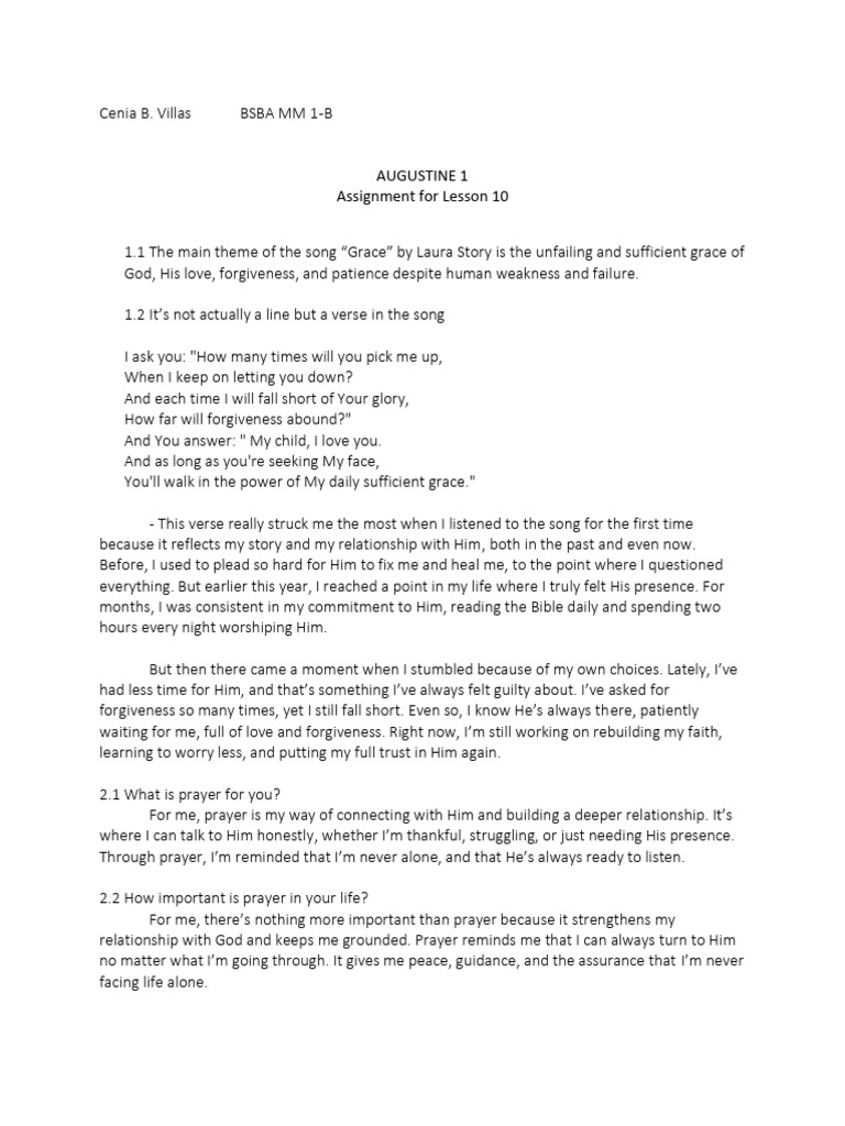 Reflections on Grace and Prayer | PDF | Prayer | Forgiveness