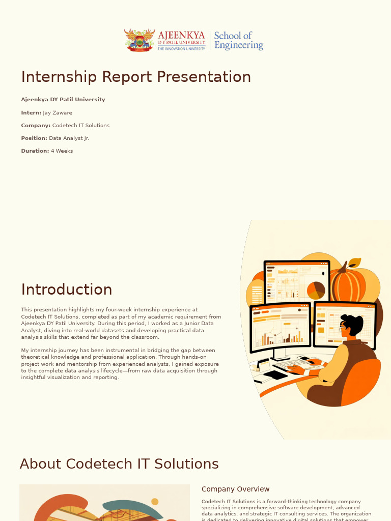 Internship Report Presentation | PDF | Data Analysis | Data