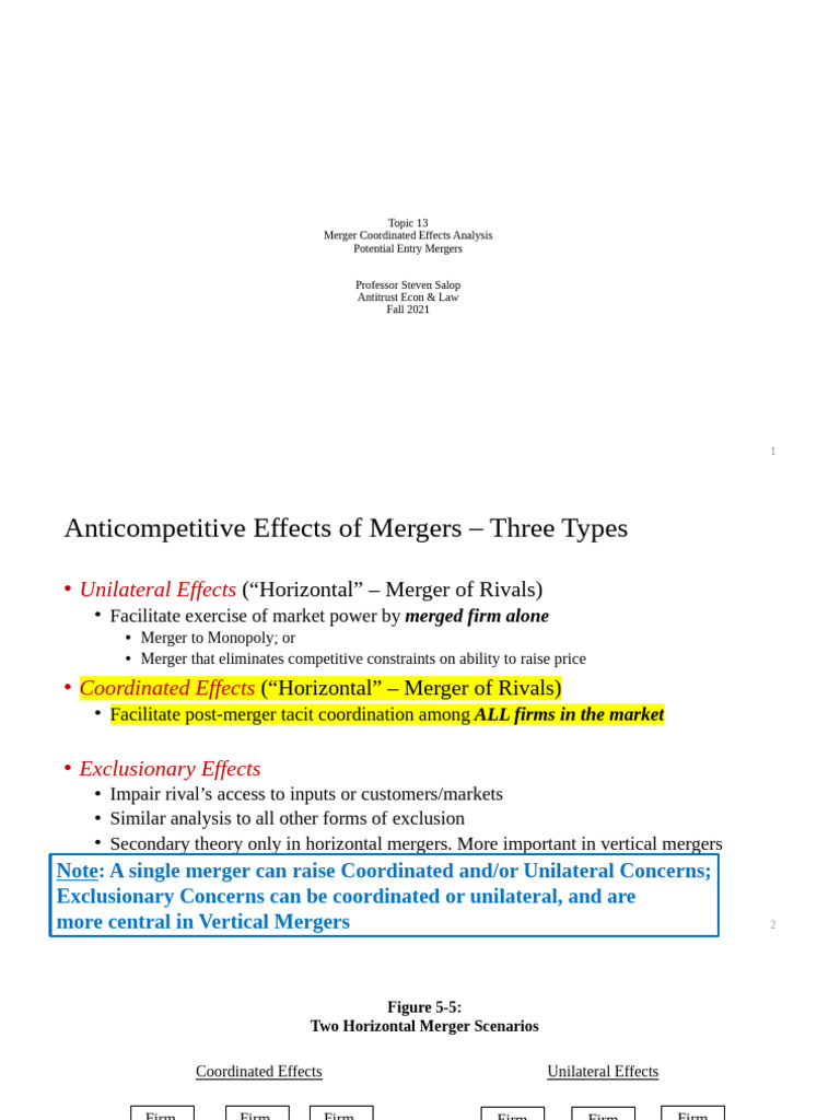 Merger Effects: Coordinated vs Unilateral | PDF | Mergers And ...