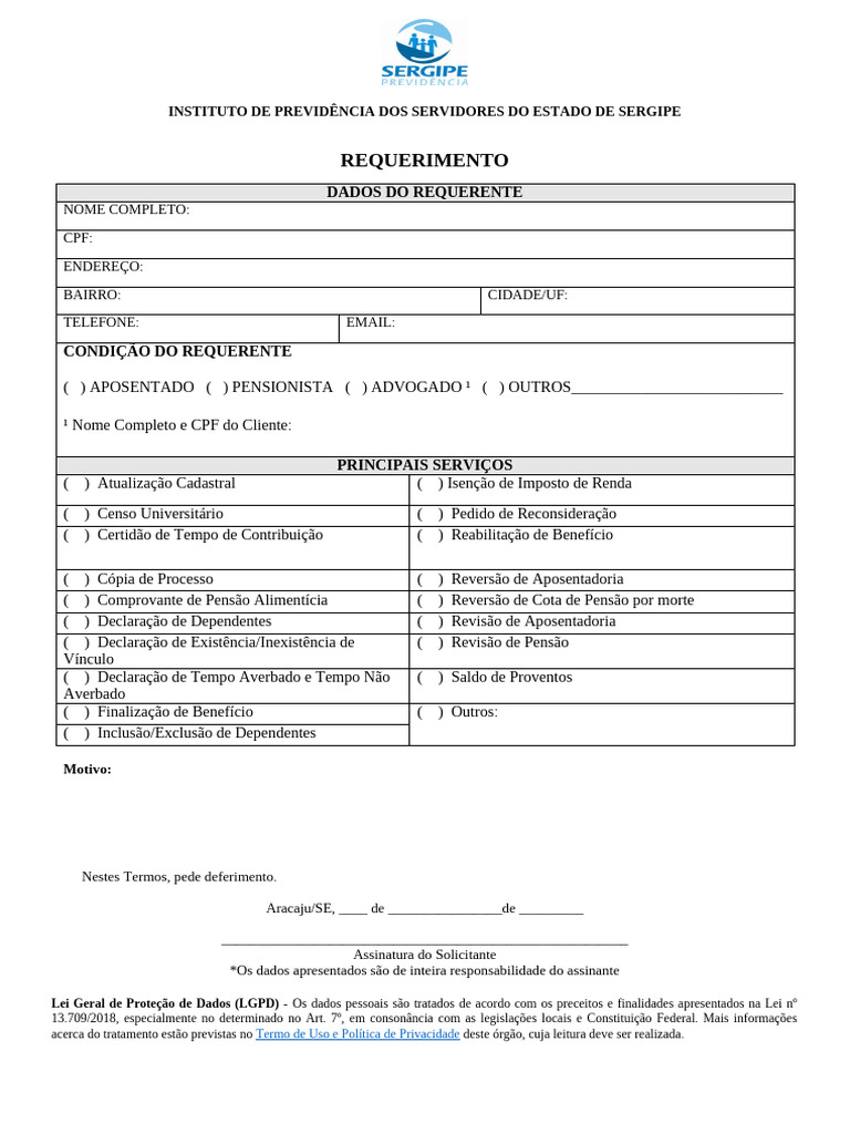 Modelo Requerimento Servicos Site AJUSTADO 1 11 | PDF