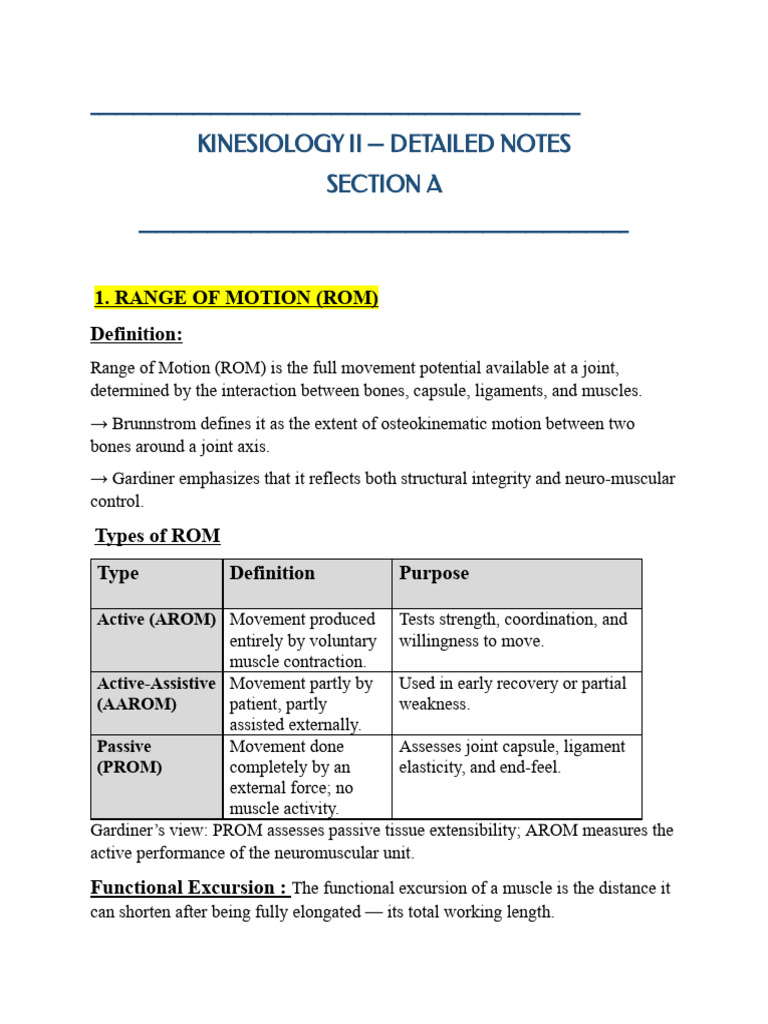 Kinesiology II: Range of Motion & Goniometry | PDF | Anatomical Terms ...