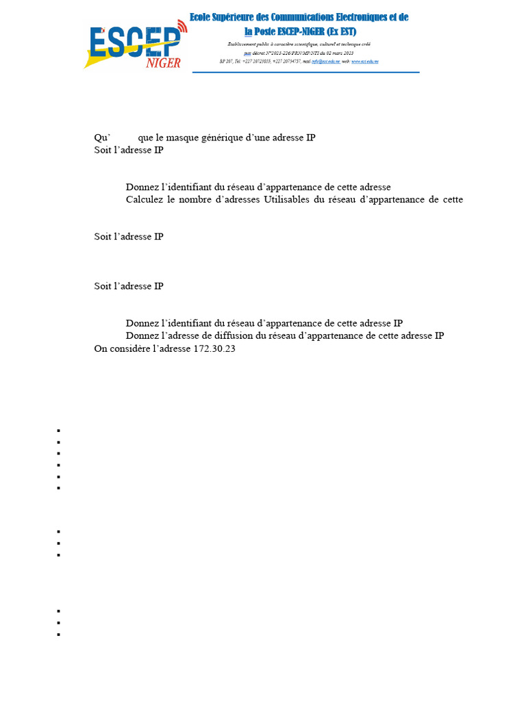 Fiche TD sur les adresses IPv6 et IPv4 | PDF | Adresse IP | I Pv6