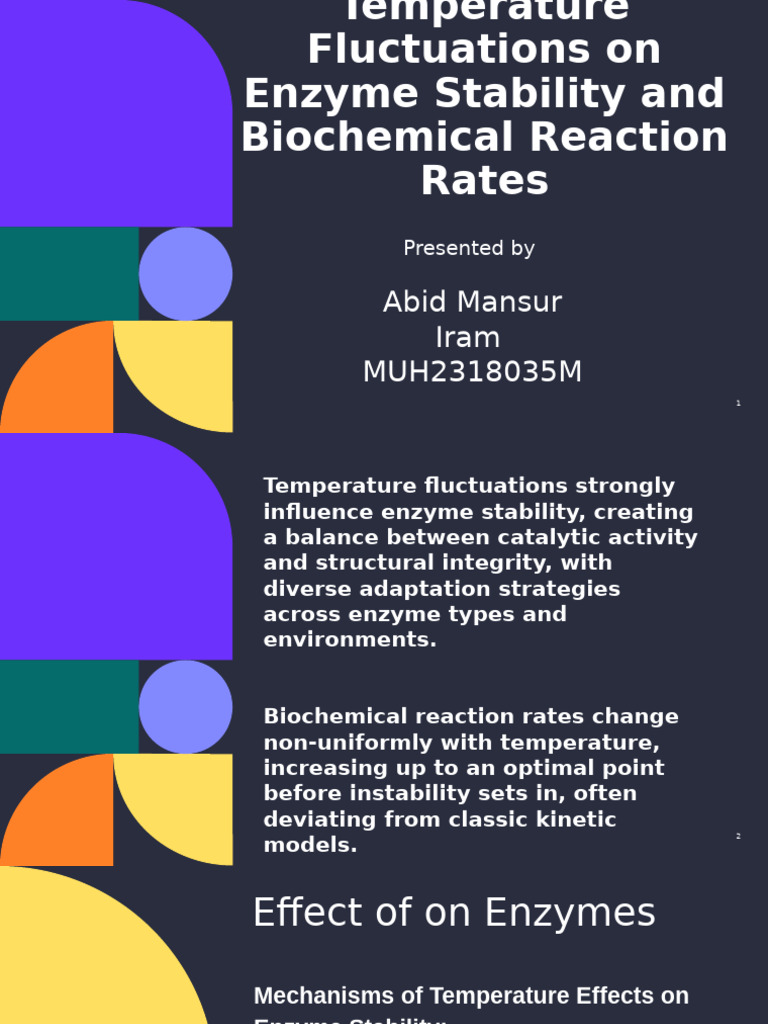 Effect of Temperature Fluctuations On Enzyme Stability and Biochemical ...