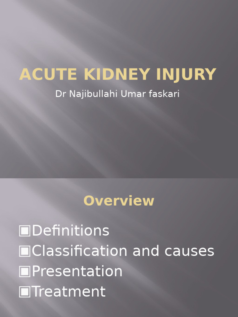Acute Kidney Injury Overview and Management | PDF | Kidney | Internal ...