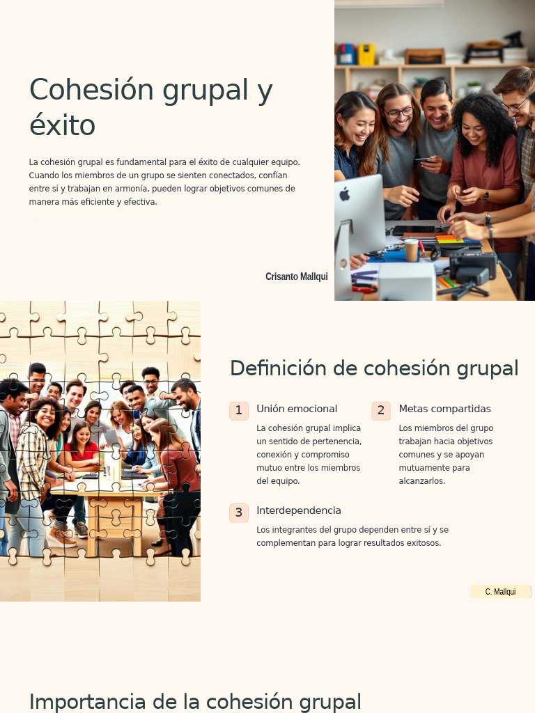 Importancia de la cohesión grupal | PDF | Cohesión grupal | Liderazgo