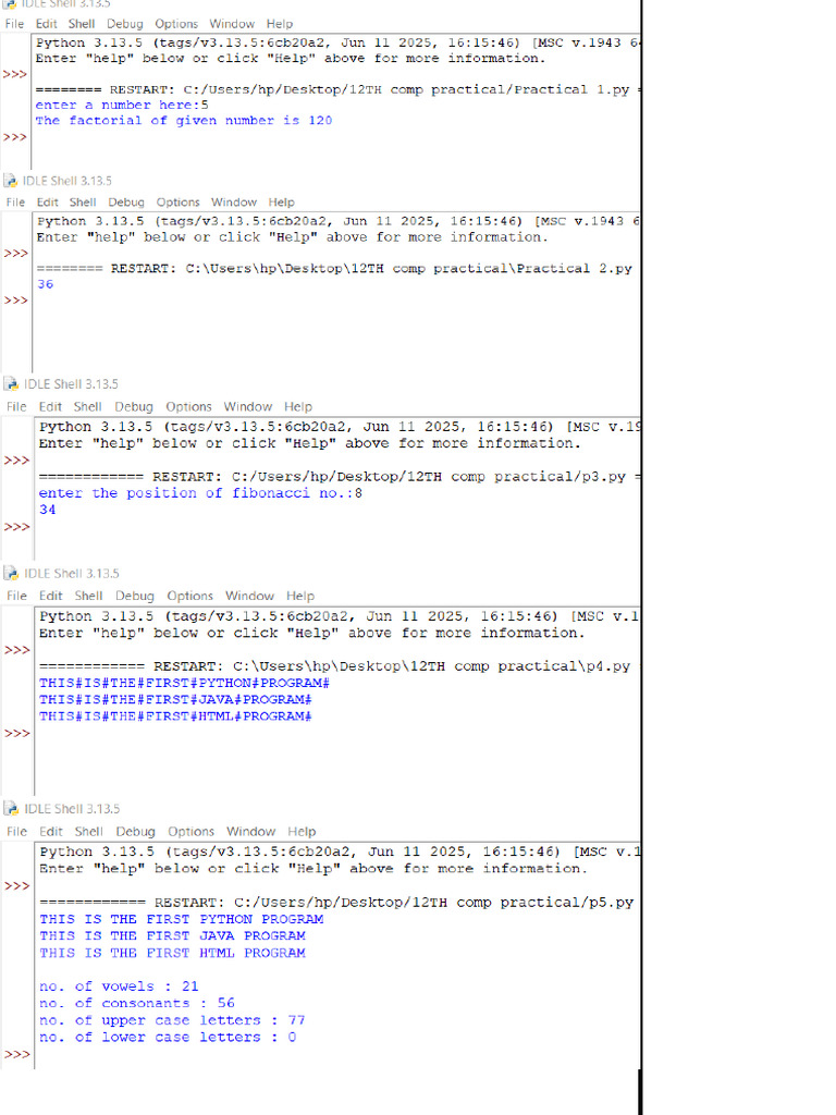 Computer Python Outputs | PDF