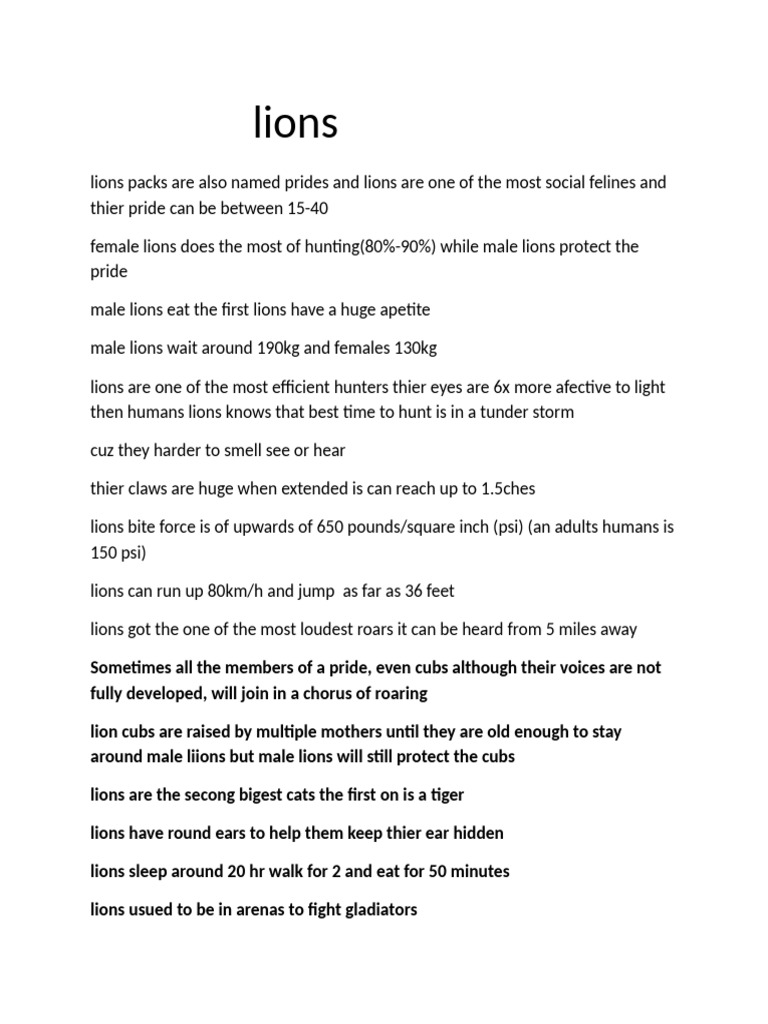 Lions | PDF