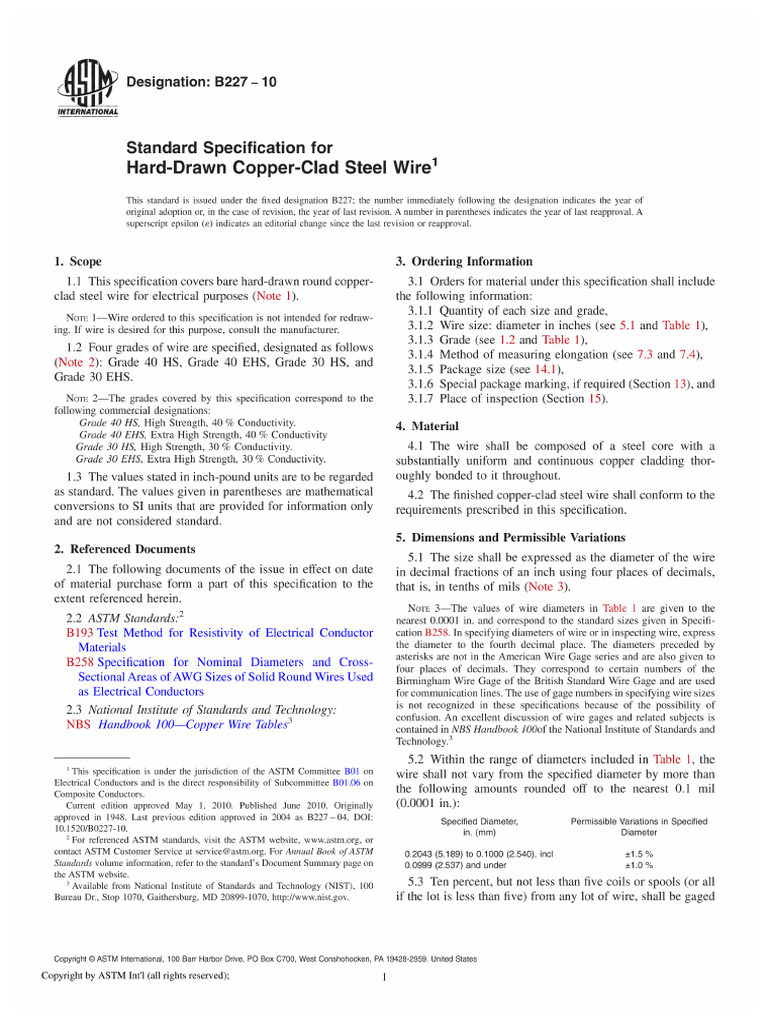 Astm B227 | PDF