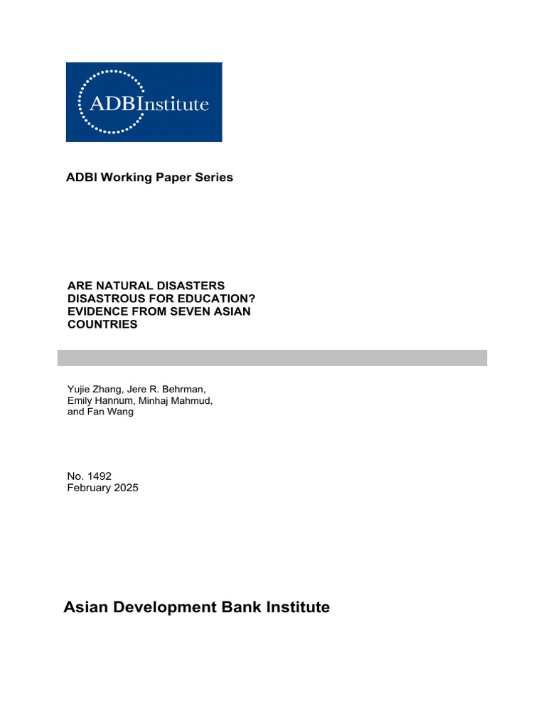 Impact of Natural Disasters on Education | PDF | Survey Methodology ...
