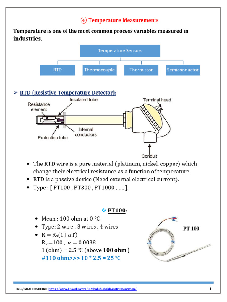 RTD ? Thermocouple - Choosing The Right Temperature Sensor | PDF ...