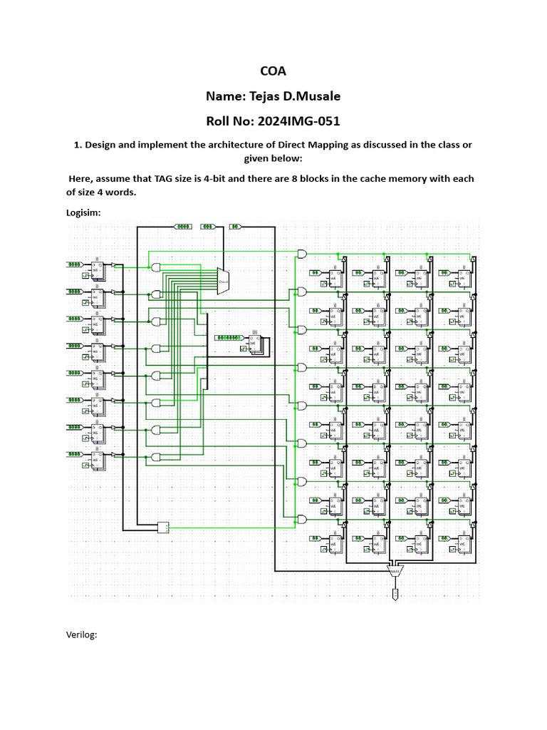 Direct Mapping Cache Architecture Design | PDF